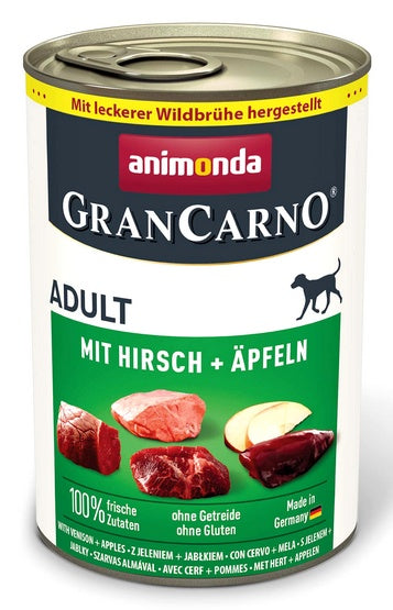 Animonda GranCarno Original Adult Rind Hirsch Apfel Wołowina, Jeleń + Jabłko puszka 400g