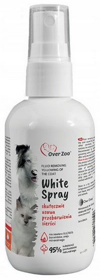 Over Zoo White Spray - płyn usuwający zażółcenia sierści  100ml
