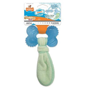 Nylabone Puppy Freezer Bone With Wash Cloth Pindakaassmaak