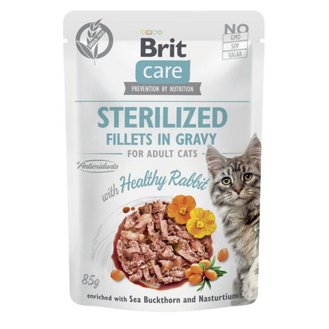 Brit Care Cat PB Fillets in Gravy - Kaninchen Sterilized 85g