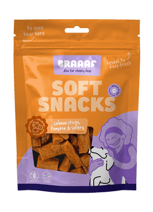 Braaaf Soft Snack met Zalm pompoen en selderij