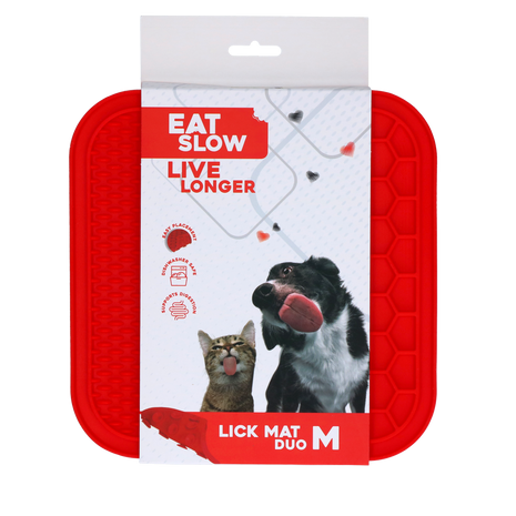 Eat Slow Live Longer Lick Mat Duo M Rood