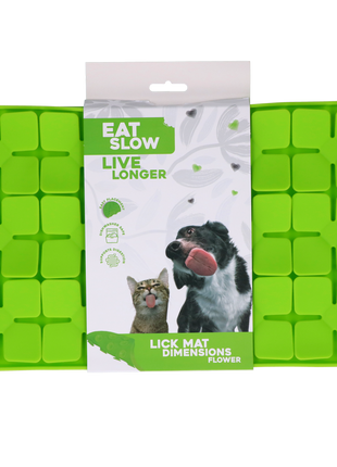 Eat Slow Live Longer Lick Mat Dimensions Flower Groen