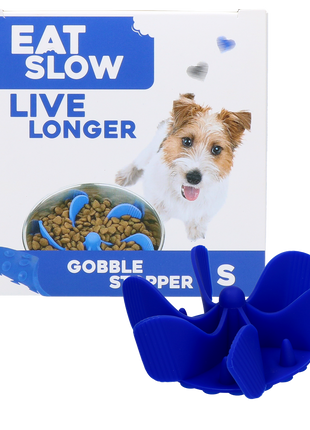 Eat Slow Live Longer Gobble Stopper Blauw