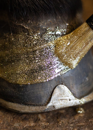 Excellent Horse Hi Gloss Glitter Hoof Polish Gold 150 ml