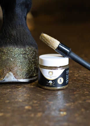 Excellent Horse Hi Gloss Glitter Hoof Polish Gold 150 ml