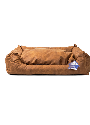 Let's Sleep Sweet Dreams Hondenmand Met Kussen Cognac