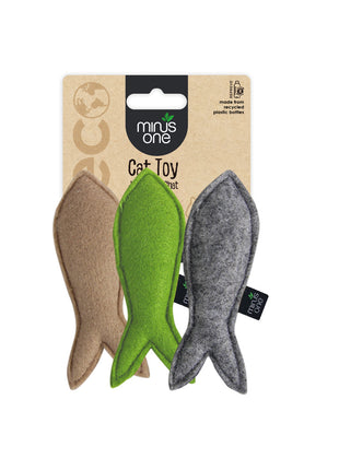 Minus One Felt Cat Toys Fish 3 pack