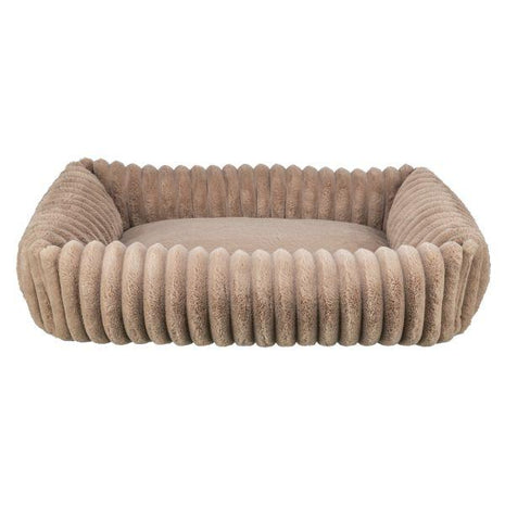 Trixie Hundekorb Lonni Ribbed Velvet Square Hellbraun