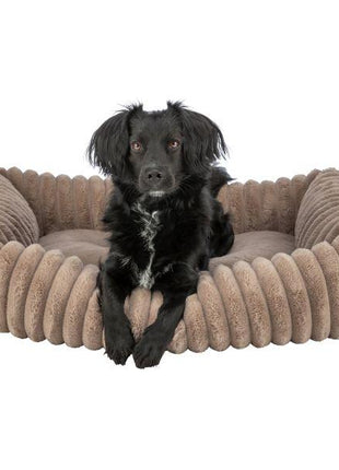 Trixie Hundekorb Lonni Ribbed Velvet Square Hellbraun