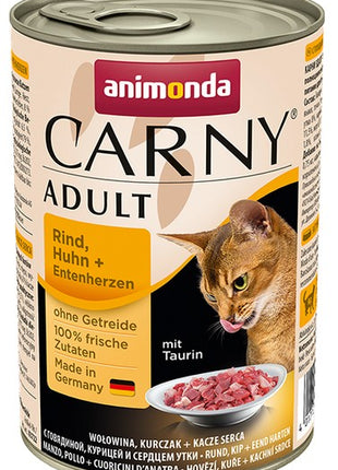 Animonda Carny Adult Wołowina, Kurczak + Kacze serca puszka 400g