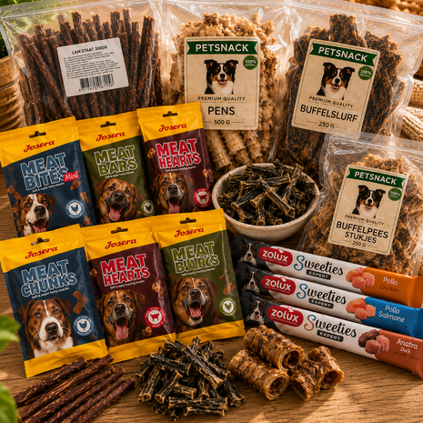 Fidello Monats-Snackpaket für Hunde – abwechslungsreiche Leckereien für einen ganzen Monat - 2 kg